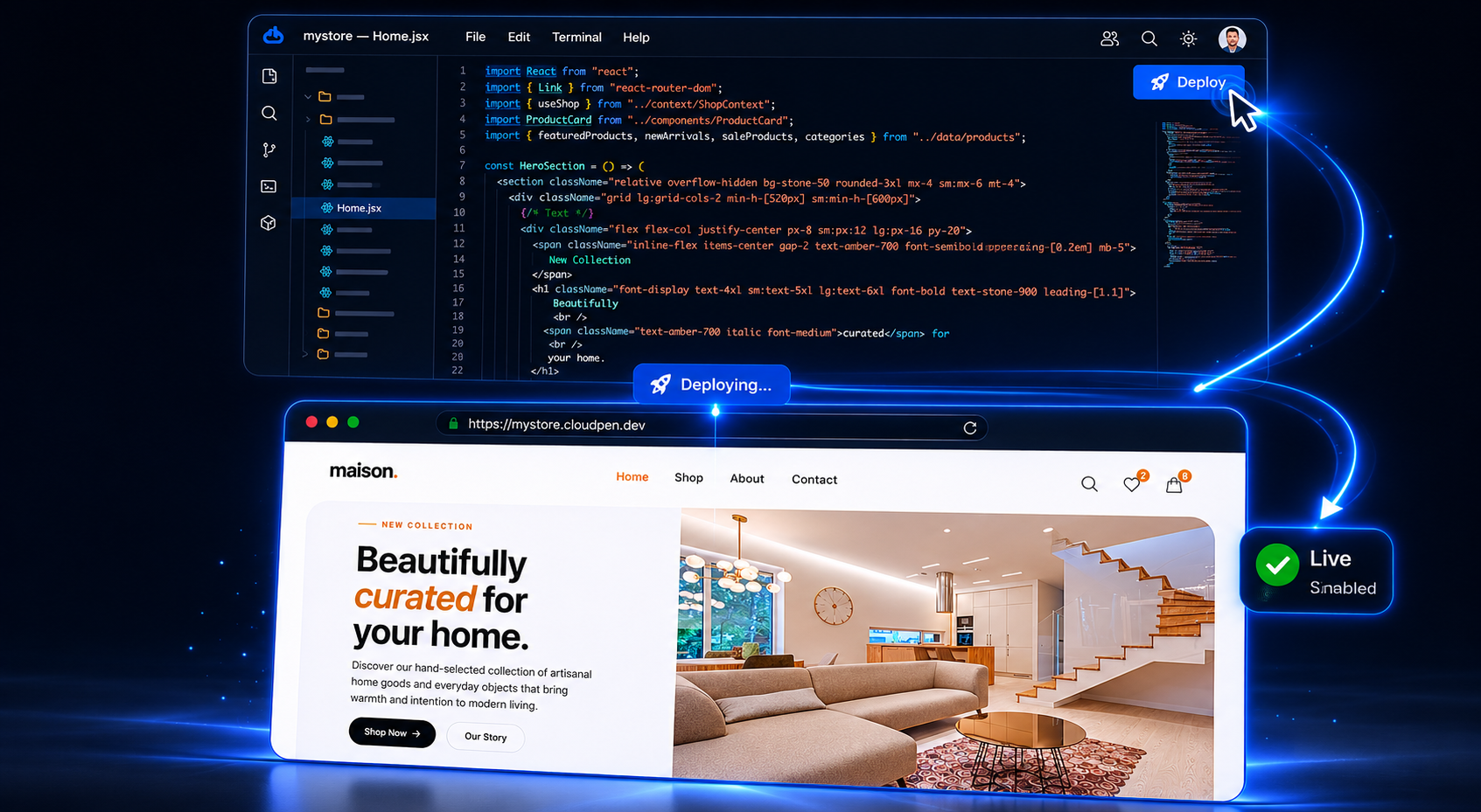 From Code to Live URL in One Click